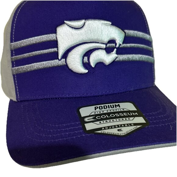 K-State Wildcats Hat Men Purple SnapBack Cap NCAA Collegiate School New - Picture 7 of 8